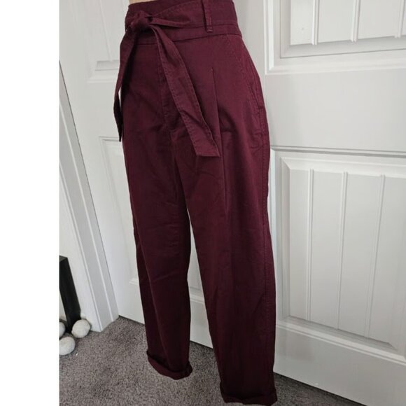 High Rise Retro Burgundy Pants - Picture 7 of 9